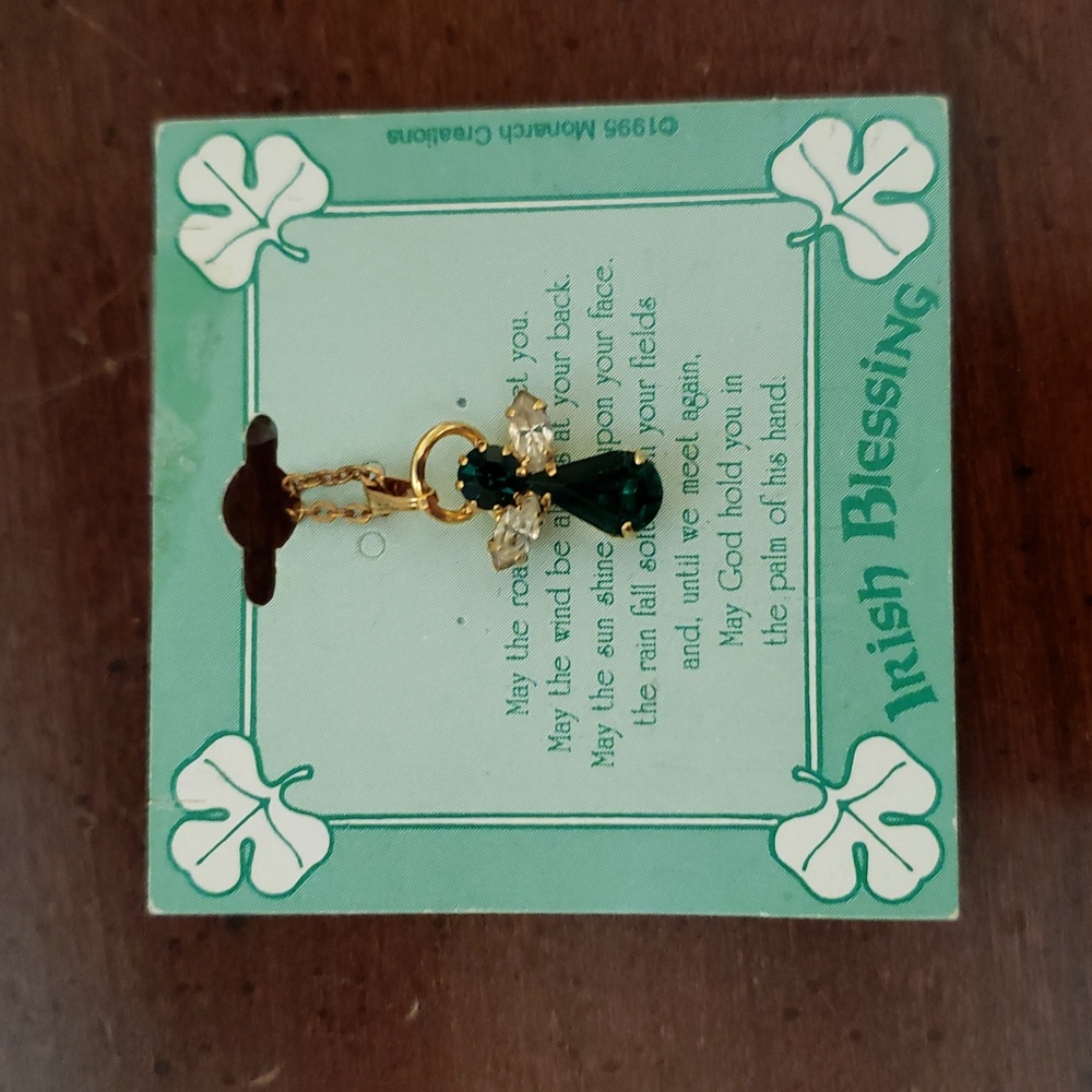 ☘ Vintage Irish Blessings Angel Necklace